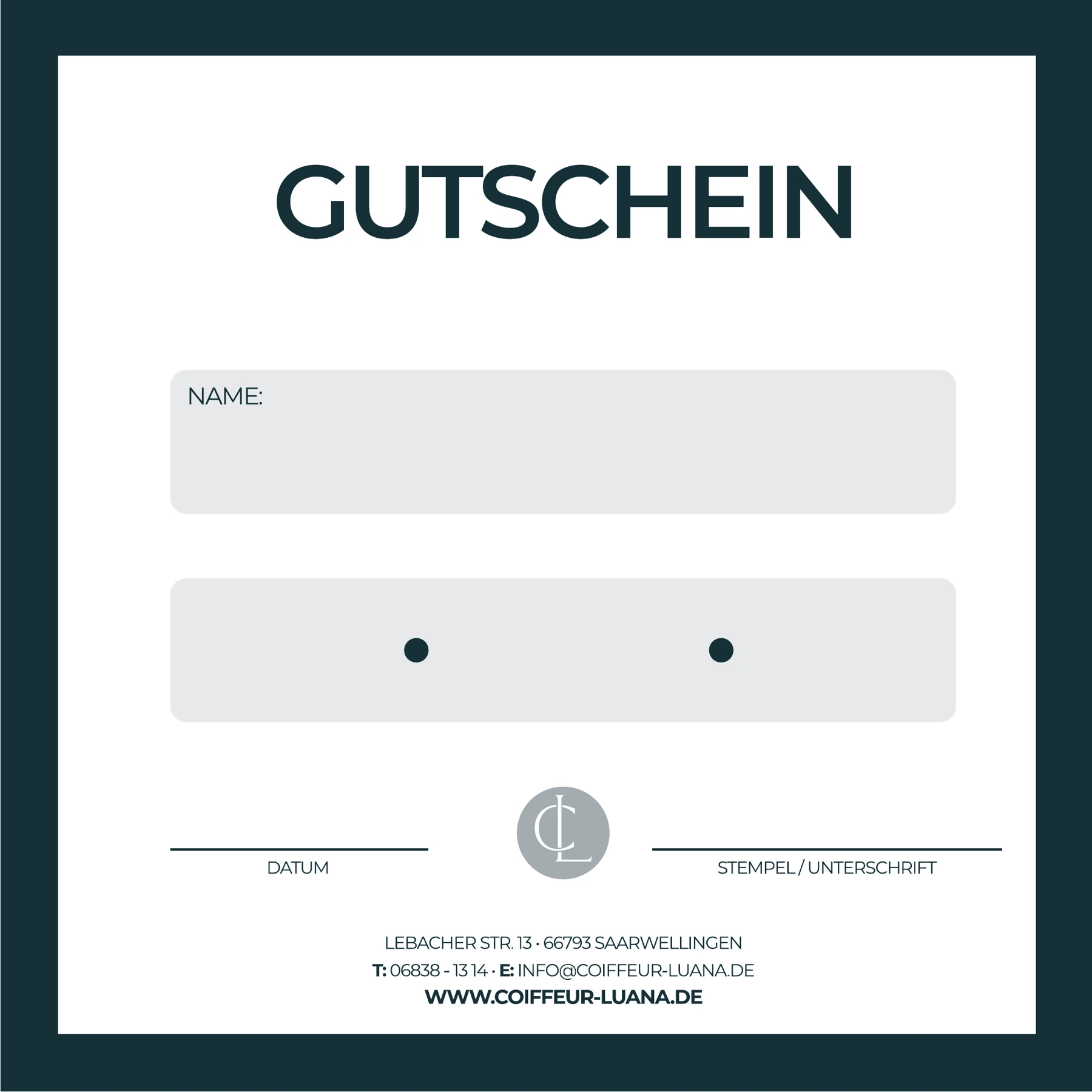 Coiffeur Luana: Gutschein im neuen Erscheinungsbild